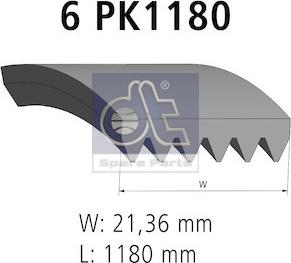 DT Spare Parts 3.34346 - Поликлиновой ремень autospares.lv