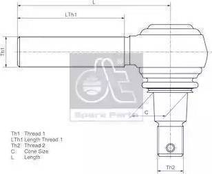 DT Spare Parts 4.68105 - Наконечник рулевой тяги, шарнир autospares.lv