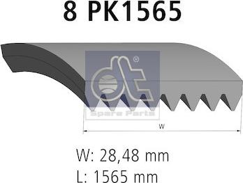 DT Spare Parts 2.15551 - Поликлиновой ремень autospares.lv