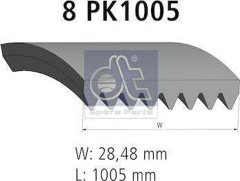 DT Spare Parts 2.15360 - Поликлиновой ремень autospares.lv