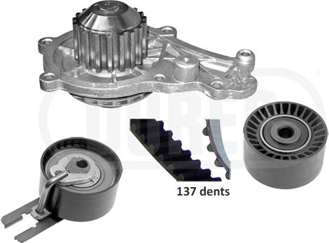 DÜRER PA221108 - Водяной насос + комплект зубчатого ремня ГРМ autospares.lv