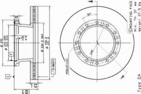 Duron DCR254A - Тормозной диск autospares.lv