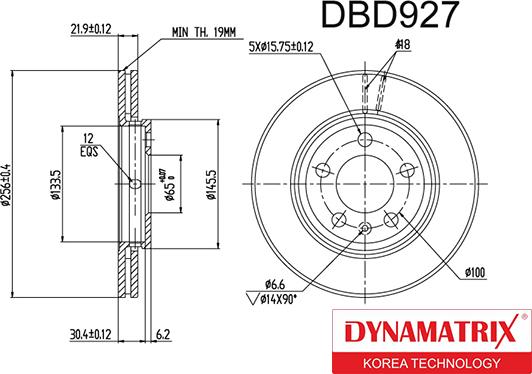 Dynamatrix DBD927 - Тормозной диск autospares.lv