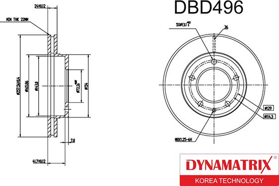 Dynamatrix DBD496 - Тормозной диск autospares.lv