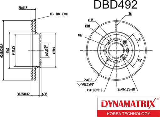 Dynamatrix DBD492 - Тормозной диск autospares.lv