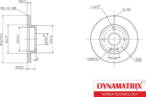 Dynamatrix DBD497 - Тормозной диск autospares.lv