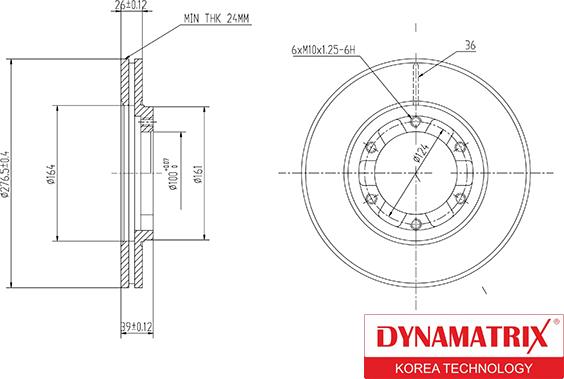 Dynamatrix DBD464 - Тормозной диск autospares.lv