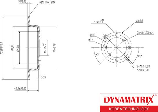 Dynamatrix DBD468 - Тормозной диск autospares.lv