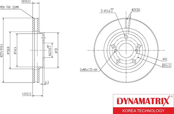 Dynamatrix DBD501 - Тормозной диск autospares.lv