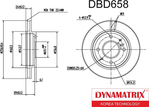 Dynamatrix DBD658 - Тормозной диск autospares.lv