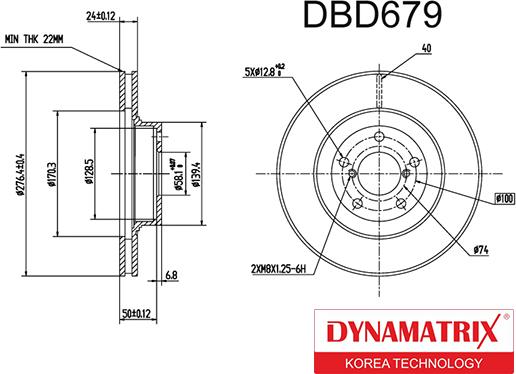 Dynamatrix DBD679 - Тормозной диск autospares.lv