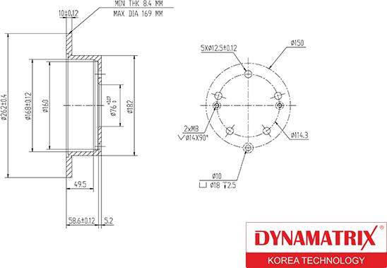 Dynamatrix DBD1945 - Тормозной диск autospares.lv