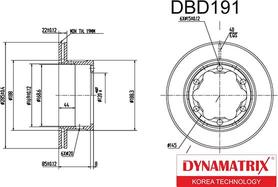 Dynamatrix DBD191 - Тормозной диск autospares.lv