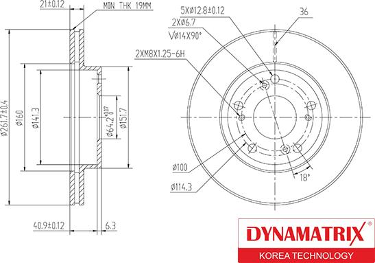 Dynamatrix DBD1939 - Тормозной диск autospares.lv