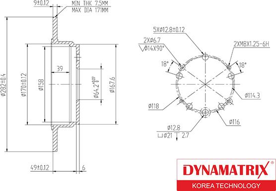 Dynamatrix DBD1933 - Тормозной диск autospares.lv