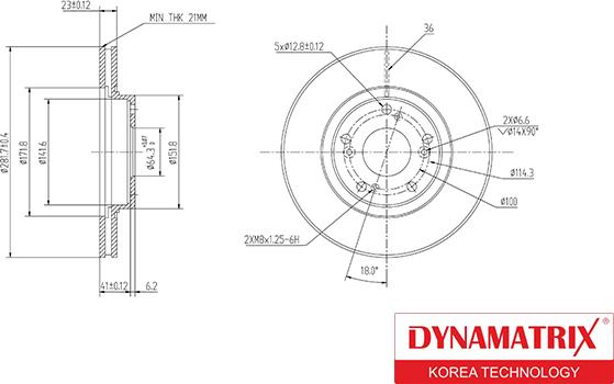 Dynamatrix DBD1496 - Тормозной диск autospares.lv