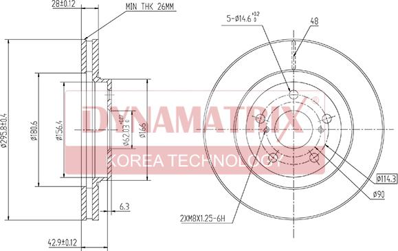 Dynamatrix DBD1446 - Тормозной диск autospares.lv