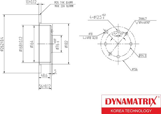 Dynamatrix DBD1448 - Тормозной диск autospares.lv