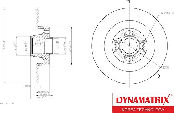 Dynamatrix DBD1443 - Тормозной диск autospares.lv