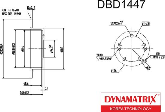 Dynamatrix DBD1447 - Тормозной диск autospares.lv