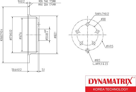 Dynamatrix DBD1485 - Тормозной диск autospares.lv