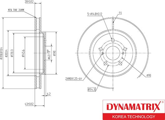 Dynamatrix DBD1544 - Тормозной диск autospares.lv