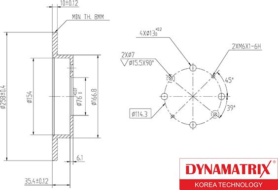 Dynamatrix DBD1541 - Тормозной диск autospares.lv