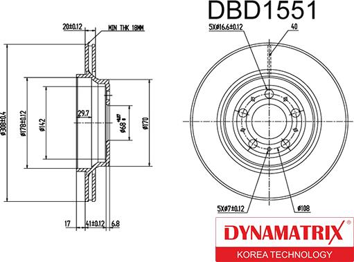 Dynamatrix DBD1551 - Тормозной диск autospares.lv