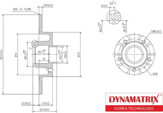 Dynamatrix DBD1569 - Тормозной диск autospares.lv