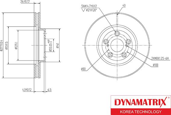 Dynamatrix DBD1508 - Тормозной диск autospares.lv