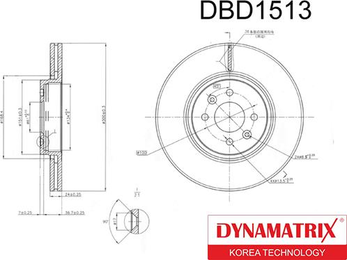 Dynamatrix DBD1513 - Тормозной диск autospares.lv