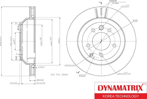 Dynamatrix DBD1580 - Тормозной диск autospares.lv