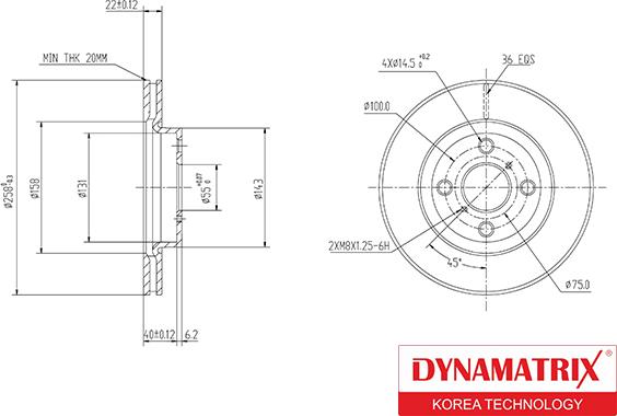 Dynamatrix DBD1587 - Тормозной диск autospares.lv