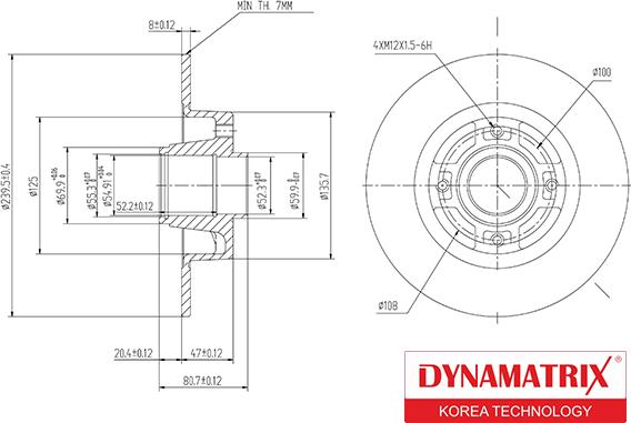 Dynamatrix DBD1571 - Тормозной диск autospares.lv