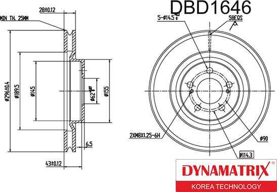 Dynamatrix DBD1646 - Тормозной диск autospares.lv