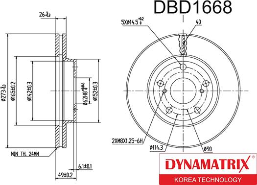 Dynamatrix DBD1668 - Тормозной диск autospares.lv