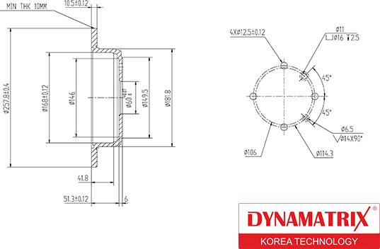 Dynamatrix DBD1606 - Тормозной диск autospares.lv