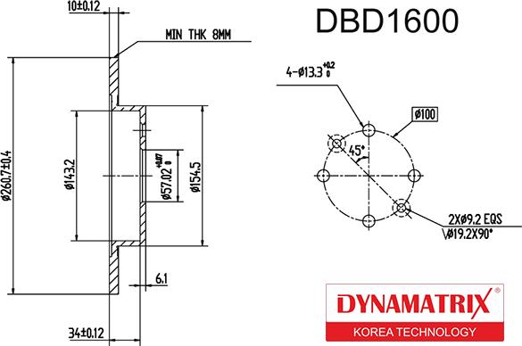 Dynamatrix DBD1600 - Тормозной диск autospares.lv