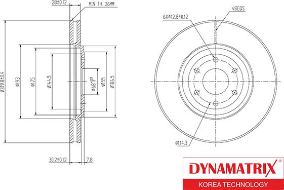 Dynamatrix DBD1611 - Тормозной диск autospares.lv