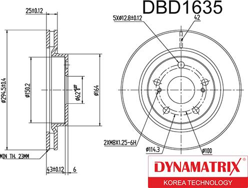 Dynamatrix DBD1635 - Тормозной диск autospares.lv