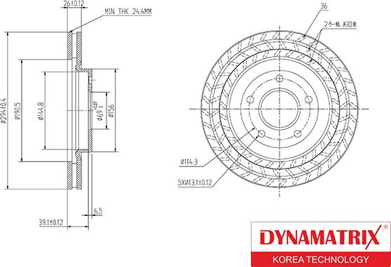 Dynamatrix DBD1624 - Тормозной диск autospares.lv