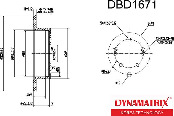 Dynamatrix DBD1671 - Тормозной диск autospares.lv