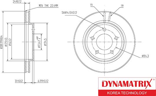 Dynamatrix DBD1059 - Тормозной диск autospares.lv