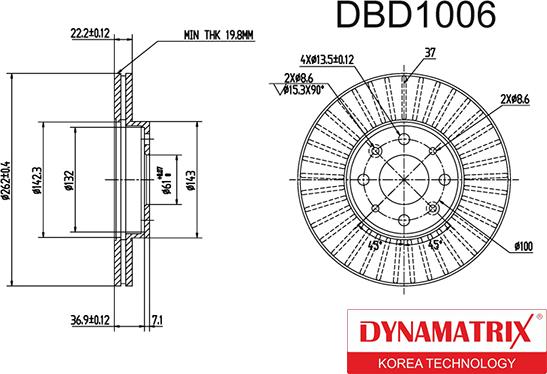 Dynamatrix DBD1006 - Тормозной диск autospares.lv