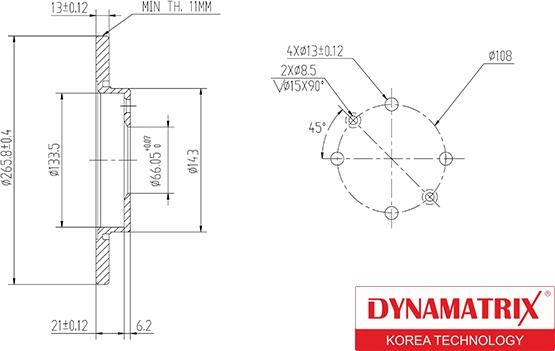 Dynamatrix DBD1000 - Тормозной диск autospares.lv