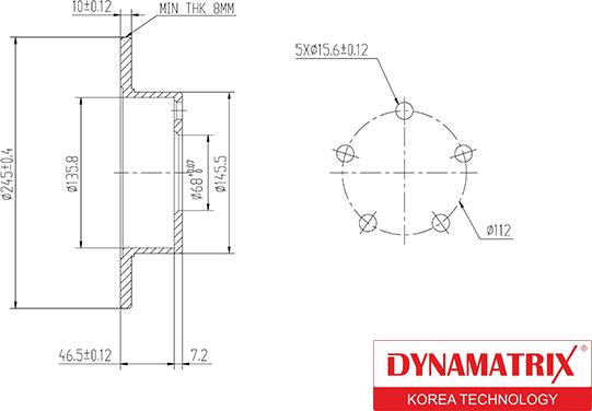 Dynamatrix DBD1033 - Тормозной диск autospares.lv