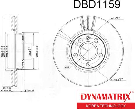 Dynamatrix DBD1159 - Тормозной диск autospares.lv