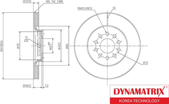 Dynamatrix DBD1156 - Тормозной диск autospares.lv