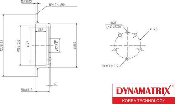 Dynamatrix DBD1188 - Тормозной диск autospares.lv