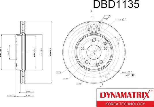 Dynamatrix DBD1135 - Тормозной диск autospares.lv